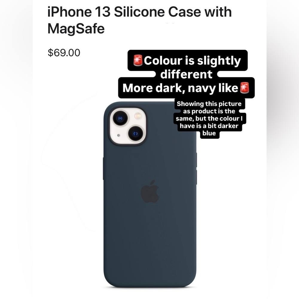 Apple Silicone iPhone 13 Case with MagSafe in Midnight